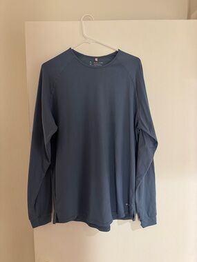 P'tula Men's Long-Sleeve Crew in Slate Blue
